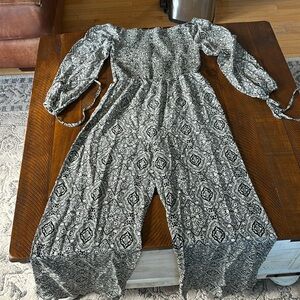 Chic Black and White Romper with Sleek Design